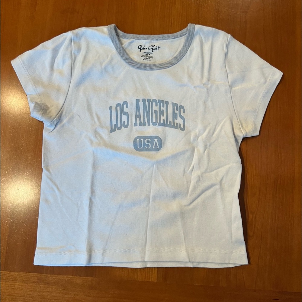 White John Galt baby Tee, size small